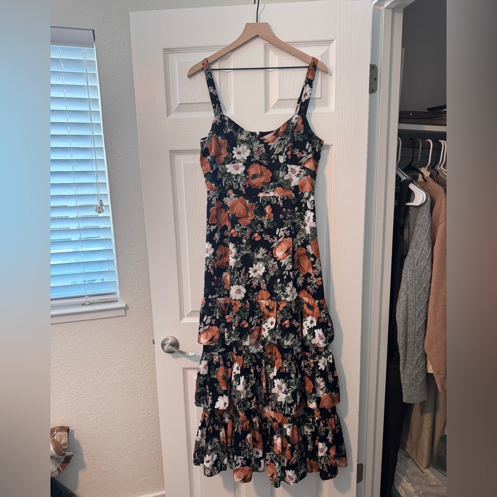 Abercrombie & Fitch Black and Orange Maxi Sundress